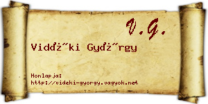 Vidéki György névjegykártya