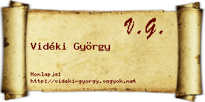 Vidéki György névjegykártya